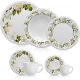 Aparelho de Jantar em Porcelana com Borda Listrada Colorida